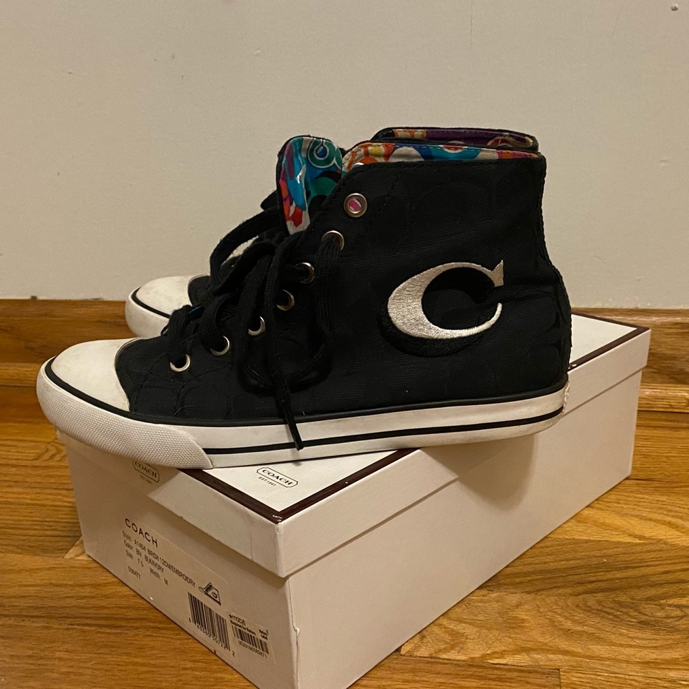 Coach high top sneakers multicolor inside